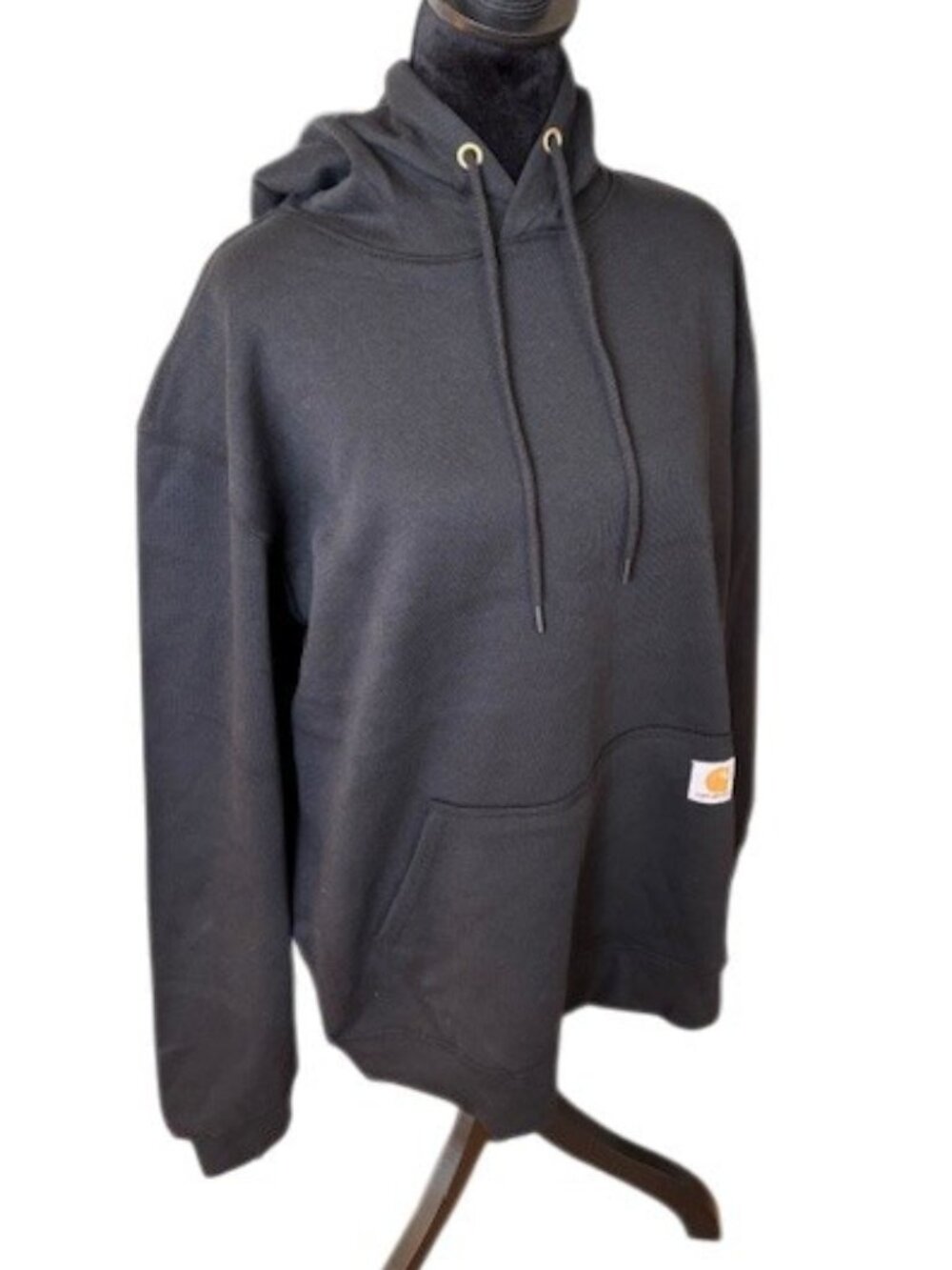 Carhartt Black Loose Fit Midweight Logo Sleeve Pullover Fleece Hoodie NWT Med - Picture 2 of 5